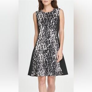 Elegant Black and White Patterned Dress